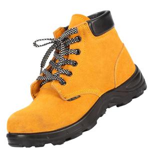 电焊工劳保鞋带钢板高帮牛皮男款老保防砸工作鞋冬季绝缘安全鞋