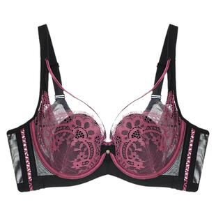 奥维丝丽内衣女大胸显小软钢圈兔耳朵薄款调整型软钢圈收副乳文胸