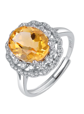 天然彩宝女纯银欧美大颗戒指折扣