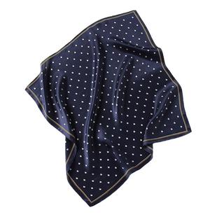 商务男士丝巾真丝小方巾秋冬薄款搭衬衫西装领巾复古桑蚕丝小围巾