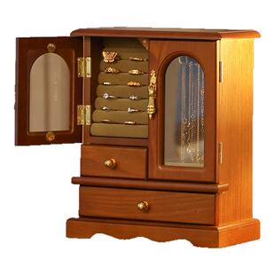 实木首饰盒收纳盒高档精致轻奢项链手饰品盒子大容量新婚礼物生日