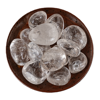 天然白水晶滚石摆件大颗粒