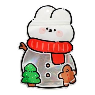 2025圣诞包装袋卡通礼品袋兔子糖果饼干零食拉链袋儿童礼物小袋子