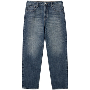 907杰克琼斯春季男装水洗猫须美式宽松阔腿牛仔裤休闲长裤子男款