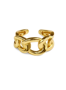 lihao宽版古巴链条女开口食指