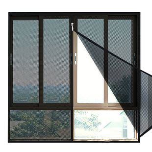 防晒隔热纱窗防蚊自粘魔术贴阳台遮阳神器防晒遮光布遮挡门帘家用