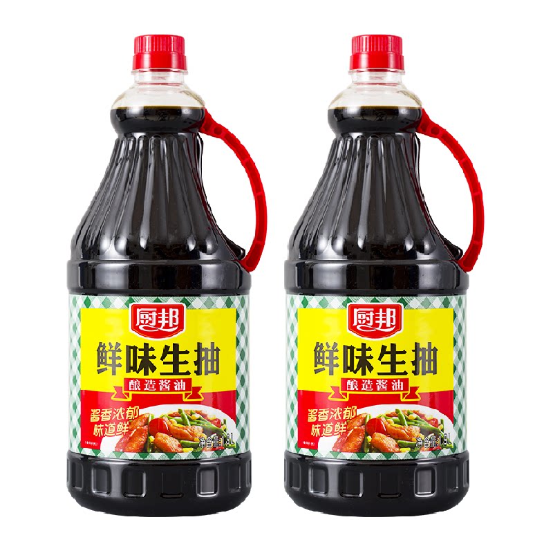 厨邦鲜味生抽1.25L*2酿造酱油炒菜调料凉拌烹饪火锅点蘸调味品