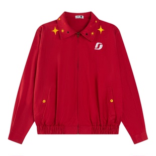 Amoeba美式复古街头字母刺绣翻领教练夹克男女秋季宽松国潮外套