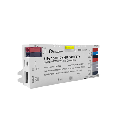 GLEDOPTO4路输出ESP32 WLED幻彩灯带控制器带以太网麦克风下载PWM