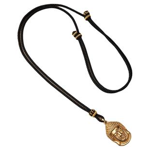 金佛黄金玉坠蜜蜡项链挂件绳子男女手工编织半成品挂坠吊坠挂配绳