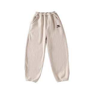 皇室童缘男女童奥利绒加厚裤子2025秋冬新款儿童卫裤中大童束脚裤