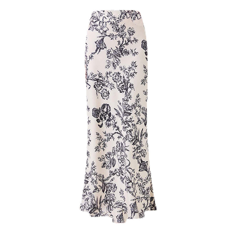 100%进口三醋酸缎面水墨半身裙