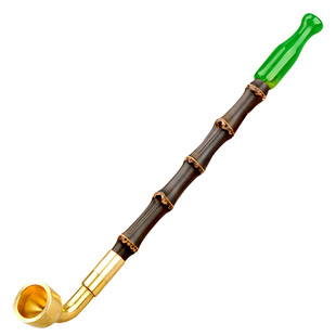 手工老式两用过滤烟袋锅烟斗玛瑙玉石烟嘴黄铜烟锅旱烟袋紫竹烟杆