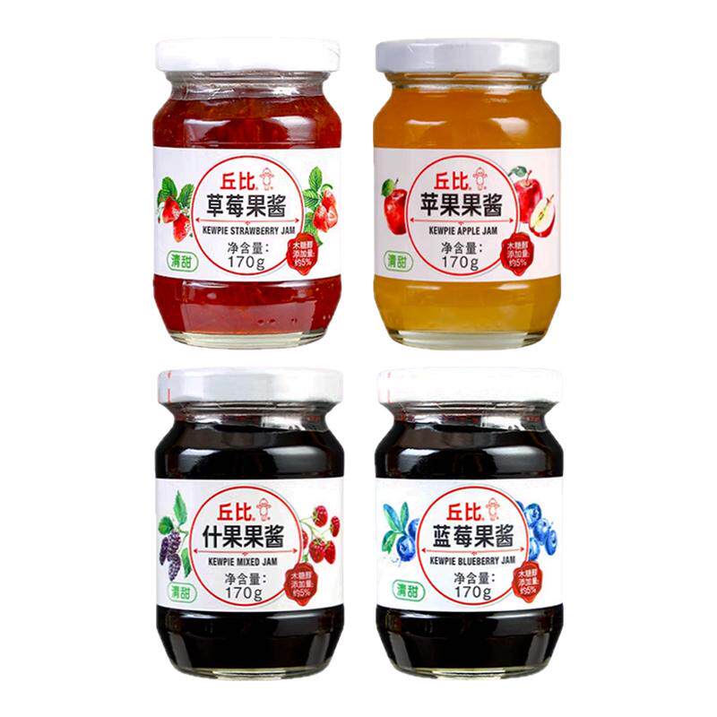 丘比果酱170g/瓶蓝莓酱草莓果酱苹果酱什果酱面包吐司酱冰激凌酱