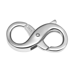 双开8字双头卡扣项链扣手链接头扣925纯银连接器饰品扣子DIY配件