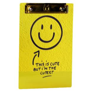 厚刻INS风写字垫板资料克莱因蓝色文件夹咖啡奶茶饮品店点菜单学生书本亚克力创意个性透明签字便签本A4A5B5