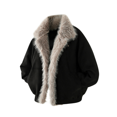 NEVERNEED麂皮绒立领棉衣男女