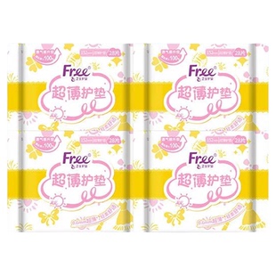 【优于新国标】Free护垫透气超薄少女棉柔卫生巾4包152mm组合装