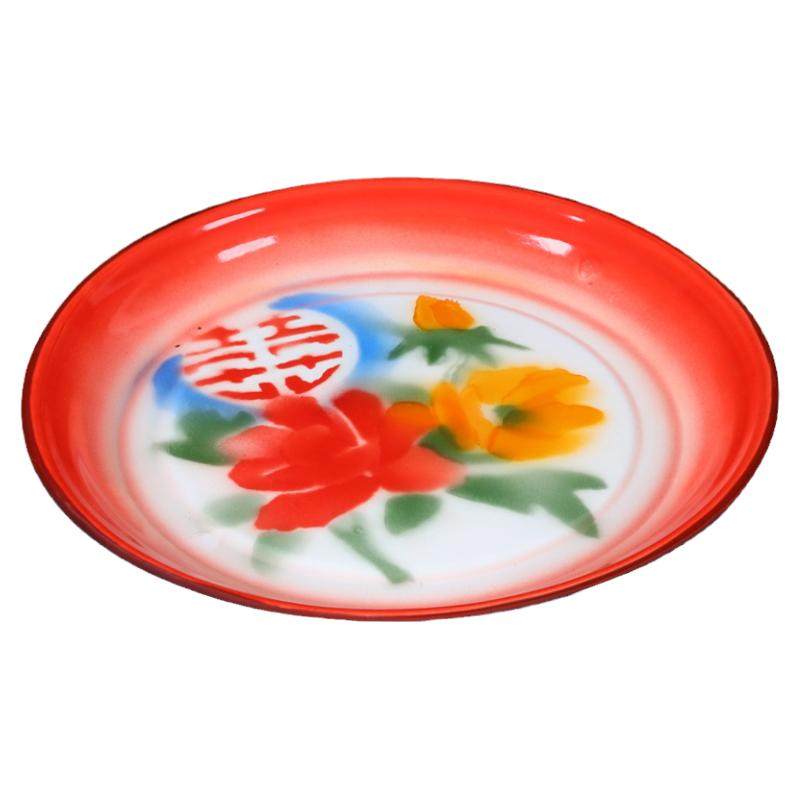 老式搪瓷盘小龙虾盘怀旧饭店茶盘