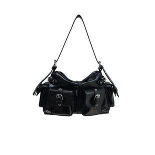 小脏柜 2025新款多口袋机车包通勤手提腋下包复古休闲时尚斜挎包