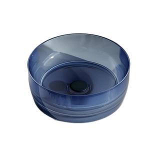 特拉维尔彩色透明树脂台上盆小尺寸阳台洗手盆家用圆形洗漱脸盆