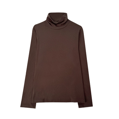 梵朵大码女装16423秋冬高级感胖MM保暖内搭纯色半高领打底衫上衣