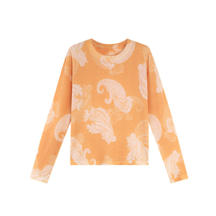 MANNALA丨“腰花纹”手绘腰果花印花16针羊毛针织上衣 Q4435