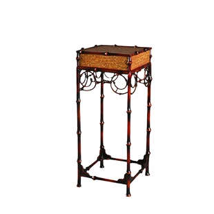 新中式筇竹编家具明式花几花架置物架阳台室内客厅落地式花盆架子