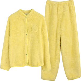 朵朵可可睡衣女款2025秋冬季新款珊瑚绒显瘦品牌家居服加厚套装