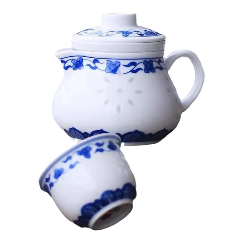 3头 随手泡-青花玲珑（手绘）茶杯