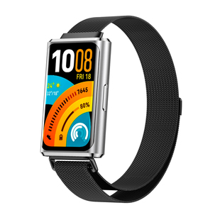 适用华为手环11pro表带金属磁吸米兰智能运动华为手环11/10腕带新款春夏季8/9NFC版男女生HUAWEI非原装配件