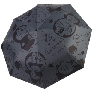 皑妮伞动漫卡通经典折叠晴雨两用自动伞遮阳太阳伞女防紫外线黑胶