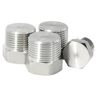 304不锈钢堵头法兰面外六角外丝油塞4分外四方螺塞1寸 闷头NPT1/4