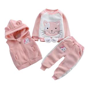 婴儿衣服冬季加绒加厚保暖套装外出服6七8九10十个月男女宝宝冬装