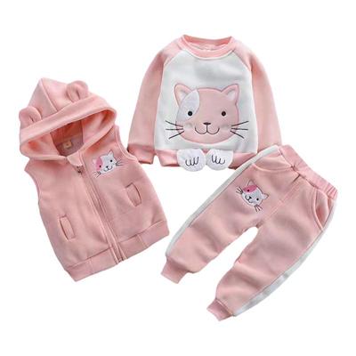 婴儿衣服冬季加绒保暖套装