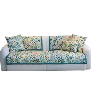 雨朵 田园沙发垫美式复古花卉四季通用防滑客厅毛绒沙发盖布套罩