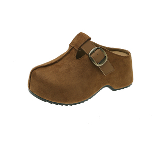 7cm厚底勃肯鞋半拖女外穿2026新款春夏百搭复古增高软底包头拖鞋