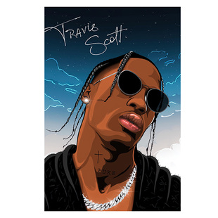 Travis Scott海报专辑封面Travi$嘻哈说唱饶舌歌手墙贴纸装饰挂画