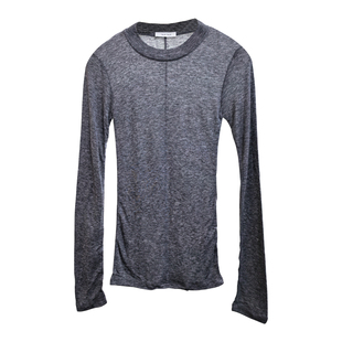 现货TALK TALK韩国东大门女春秋季圆领背线长袖天丝羊毛打底衫T恤