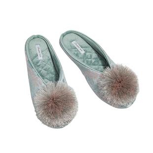 Barphil拖鞋室内家居新中式棉拖鞋女旗袍静音缎面绣花月子鞋国风