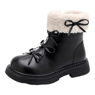 女童马丁短靴子儿童二棉鞋子2025秋冬季新款雪地靴加绒小皮靴公主