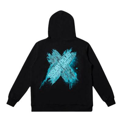 刷漆渐变连帽卫衣涂鸦套头帽衫男