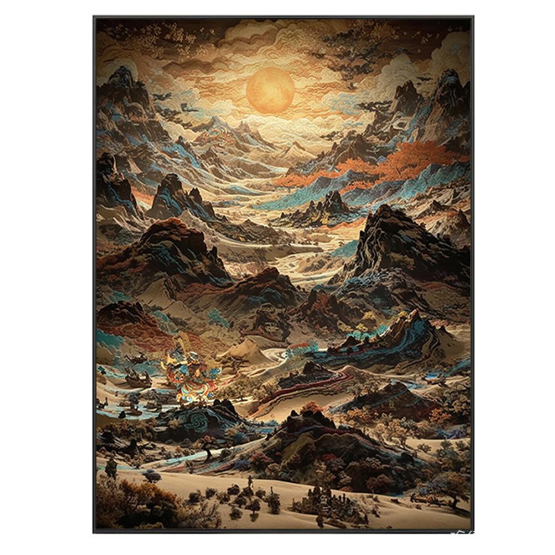 千里江山图钻石画方钻2026新款敦煌风景满粘手工贴钻画十字绣客厅