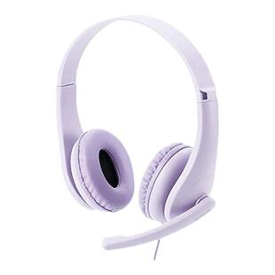 【日本直邮】宜丽客儿童用头戴式有线耳机附耳麦紫色 HS-KD01TPL