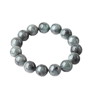 天然缅甸A货翡翠乌鸡种水墨风手串时尚高档男女款时尚款手饰玉器