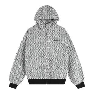 INSstudios 国潮情侣「绒感纱费尔岛连帽卫衣」宽松加绒开衫外套