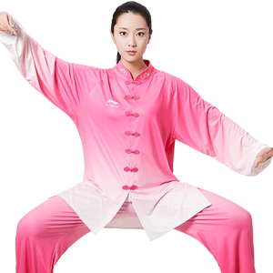 李宁太极服女2025新款夏季八段锦太极拳练功服武术表演比赛太极服