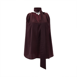 MELINDA LI【丝滑勃艮第】梦颖私服天丝铜氨丝飘带背心长裤套装