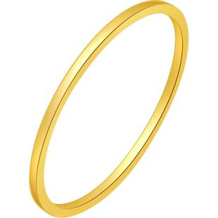 百泰黄金戒指女足金指环尾戒女戒求婚订婚戒素圈小细戒指生日礼
