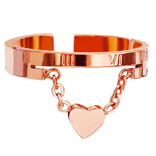 高级感十指戒指女韩系爆款轻奢时尚钛钢个性开口可调节食指不掉色